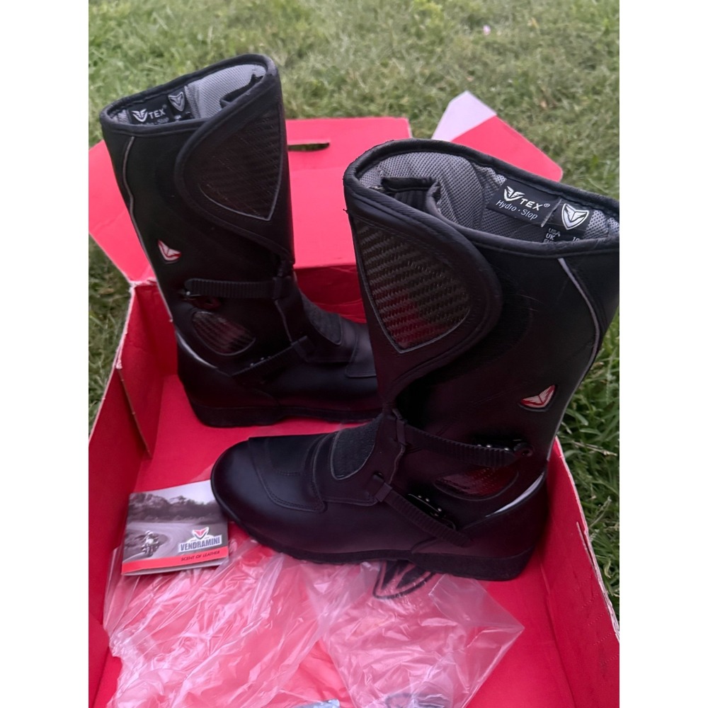 Vendramini‎ Marathon 498 Touring Motorcycle Boots EU43 US10 V-Tex Waterproof NIB